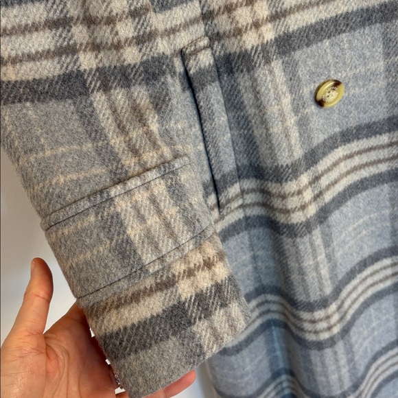 Lauren Ralph Lauren Wool Blend Double Breasted Plaid Coat - Picture 5 of 9